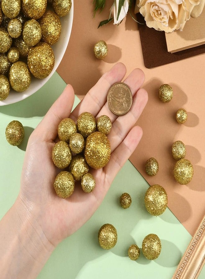 SOFPLATE 160Pcs Gold Foam Glitter Balls Vase Filler Decorative Ball 12mm 15mm 20mm 24mm 28mm No Hole Gloss Bead Pearls Christmas Holiday Decoration Table Scatter for Home Party Festive Wedding Decor - Image 5